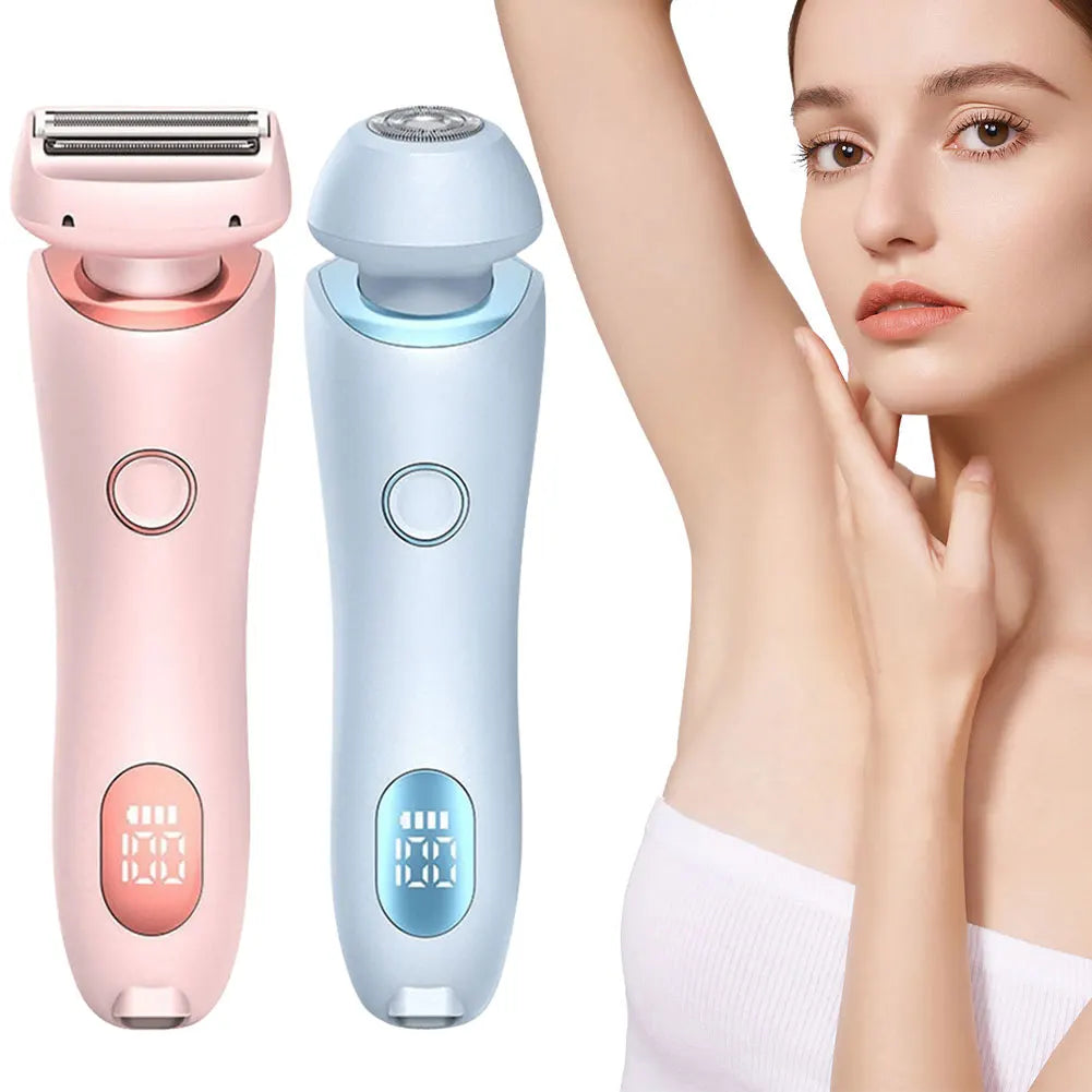 Body Hair Trimmer for Women Waterproof Hair Groomer Rechargeable Pubic Hair Trimmer 2 in 1 for Pubic Legs Body Hair