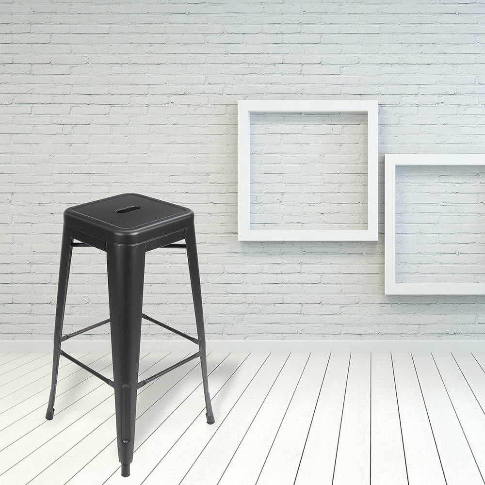 30” Pub-Height Bar Stool  Indoor and Outdoor Square Seat Set of 4